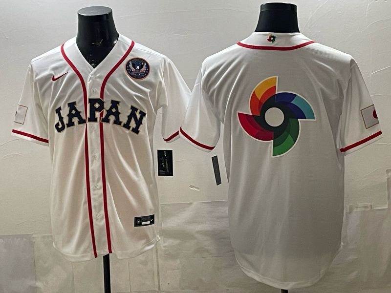 Men 2026 World Cub Japan Blank White Game Nike MLB Jersey style 006